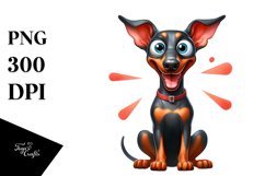 Crazy Looking Watercolor Doberman | Clipart Product Image 3