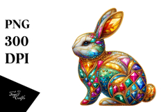 Colorful Bunny Made of Diamonds PNG Product Image 1
