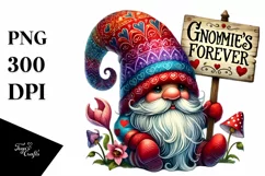 Detailed Valentines Gnome with Heart PNG Product Image 1