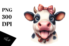 Cow with Bow and Tie PNG Product Image 1