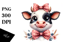 Cow with Bow and Tie PNG Product Image 1