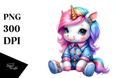 Cute Baby Unicorn, Transparent PNG Product Image 1