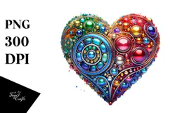 Metallic Heart Digital Painting PNG Product Image 1