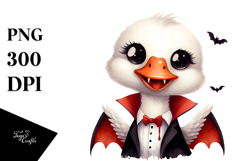 Funny Vampire Swan Watercolor Clipart Product Image 1