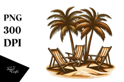 Vintage Tropical Beach Tree Chairs Design Product Image 1