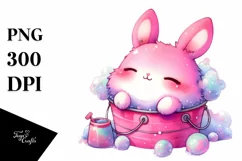 Colorful Smiling Cute Baby Bunny | Sublimation | Clipart Product Image 3