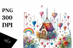 Simple Sketcky Hearts Watercolor Painting Product Image 1
