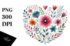 Boho Flower Body Heart PNG Product Image 1