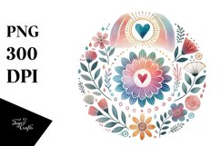 Boho Flower Body Heart PNG Product Image 1