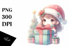 Christmas Gift Box Watercolor PNG Product Image 1