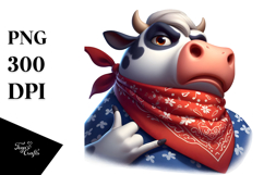 Cartoon Cow with Bandana, High-Res PNG Product Image 1