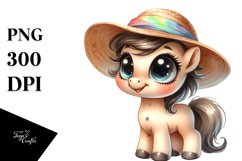 Funny Baby Poney Standing Sun Hat Clipart Product Image 3