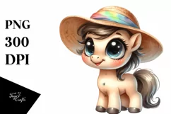 Funny Baby Poney Standing Sun Hat Clipart Product Image 3