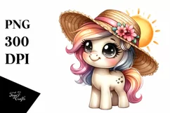 Funny Baby Poney Standing Sun Hat Clipart Product Image 1