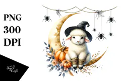 Watercolor Lamb for Halloween, High-Res PNG Product Image 1