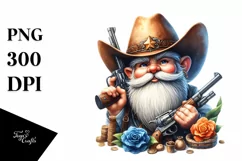 Detailed Vibrant Cowboy Gnome PNG Product Image 1