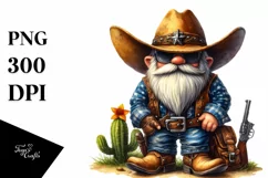 Detailed Vibrant Cowboy Gnome PNG Product Image 3
