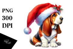 Cute Watercolor Basset Hound PNG Product Image 1