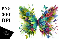 Abstract Watercolor Butterfly PNG Product Image 3