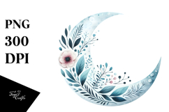 Smiling Whimsical Half Moon, Transparent PNG Product Image 1