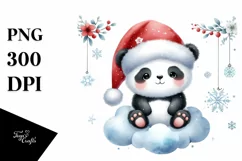 Cute Baby Panda on a Moon PNG Product Image 1