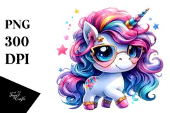 Cute Unicorn with Unique Style PNG Product Image 1