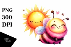 Colorful Smiling Cute Baby Bee | Sublimation | Clipart Product Image 3