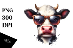 Funny Cow with Angry Face PNG Product Image 1