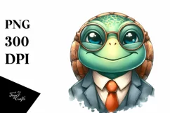 Fashionable Turtle in Retro es | Sublimation Clipart Product Image 1