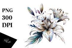 Lily Watercolor Splash PNG Product Image 1