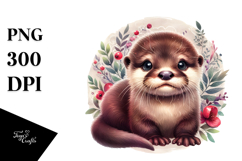 Sleeping Baby Otter PNG Product Image 1
