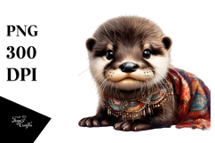 Sleeping Baby Otter PNG Product Image 1