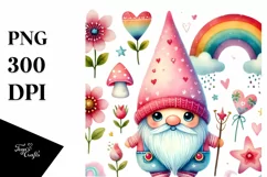 Valentines Gnome with Heart Star, Transparent PNG Product Image 1