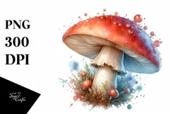 Detailed Glossy Mystical Mushroom Splashes PNG Product Image 3