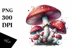 Detailed Glossy Mystical Mushroom Splashes PNG Product Image 1
