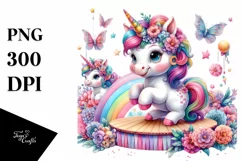 Baby Unicorn on Stage, Magical PNG Product Image 1