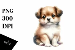 Baby Dog Watercolor PNG Product Image 1