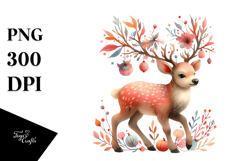Vibrant Drawing Baby Elk Halloween | Sublimation, Clipart Product Image 1