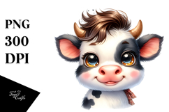 Energetic Baby Cow with Rocker Look PNG Product Image 1