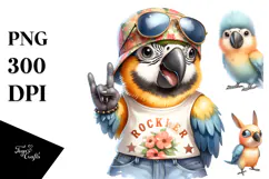 Energetic Baby Macaw in Summer PNG Product Image 1