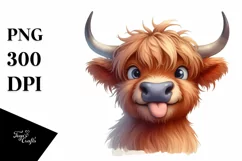 Expressive Shy Highland Cow, High-Res PNG Product Image 3