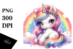Cute Baby Unicorn Rainbow Painting Product Image 1