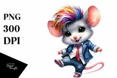 Cute Baby Mouse Watercolor PNG Product Image 1