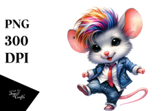 Cute Baby Mouse Watercolor PNG Product Image 1