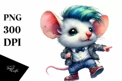 Cute Baby Mouse Watercolor PNG Product Image 3