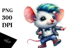 Cute Baby Mouse Watercolor PNG Product Image 1