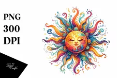 Colorful Vibrant Sun | Sublimation | Clipart Product Image 1