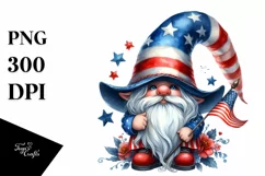 Detailed Patriotic Gnome Clipart Product Image 1