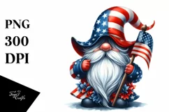Detailed Patriotic Gnome USA Flag Clipart Product Image 3