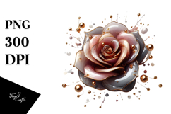 Glossy Rose Watercolor Splash PNG Product Image 1